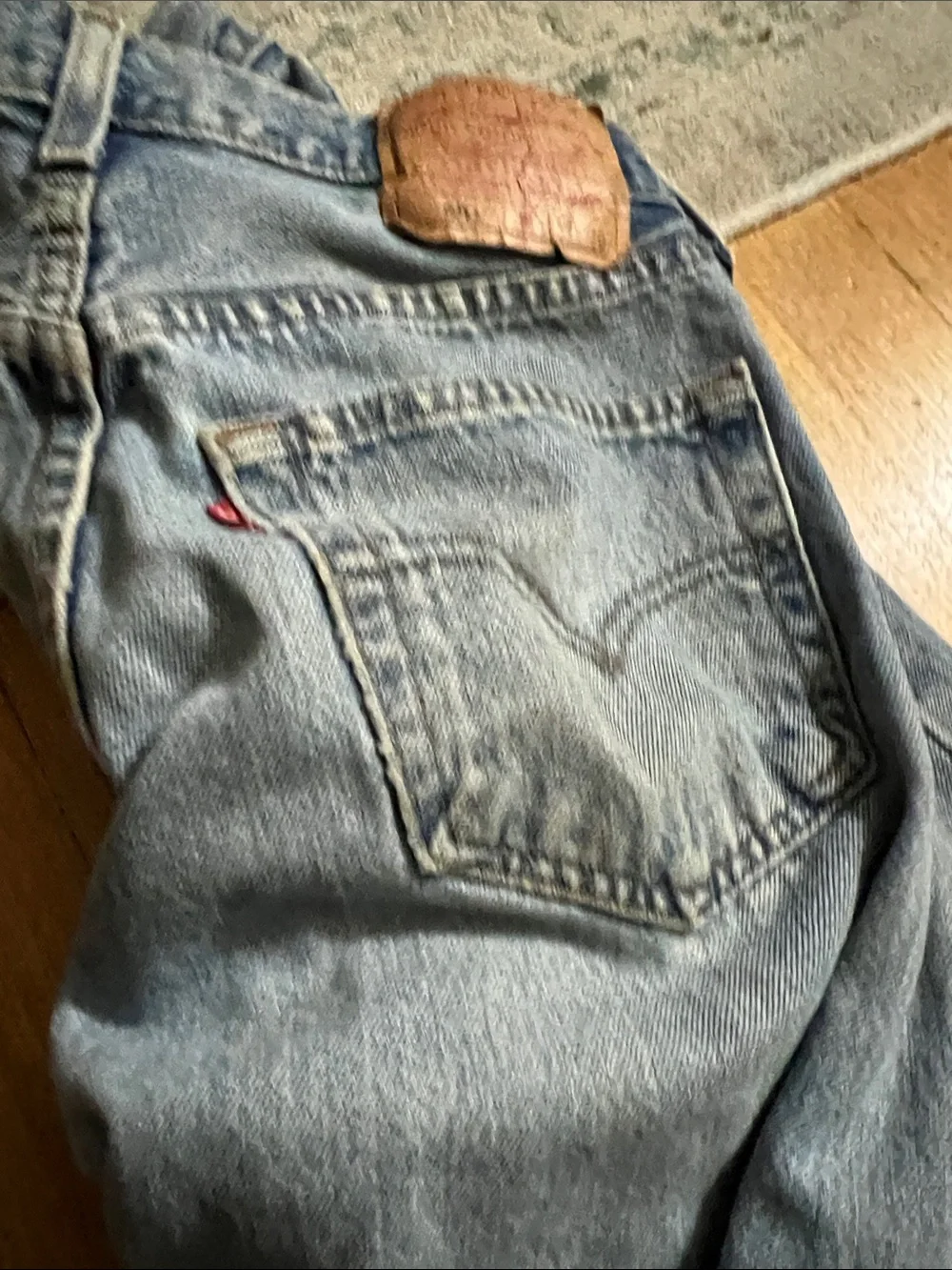 Levi's Light Blue Straight Leg Distressed Jeans
